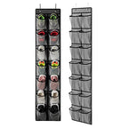 2 Pack Grey14 Pockets Over the Door Shoe Organizer (Grey-2 Pack of 14)