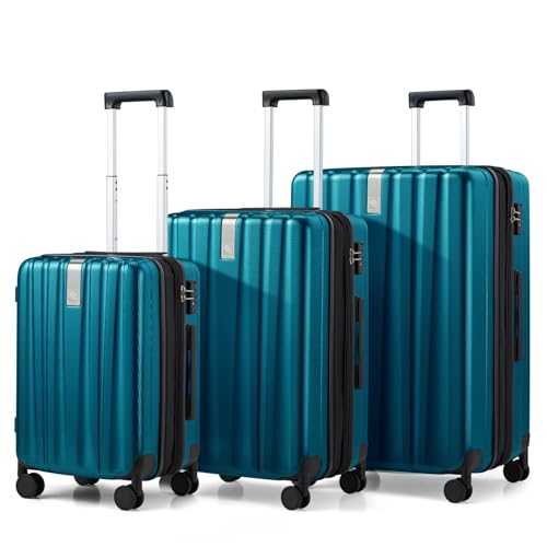 Expandable Hard Shell Luggage Sets (3 Pc Set EXT (20/24/29) / Caribbean Blue)