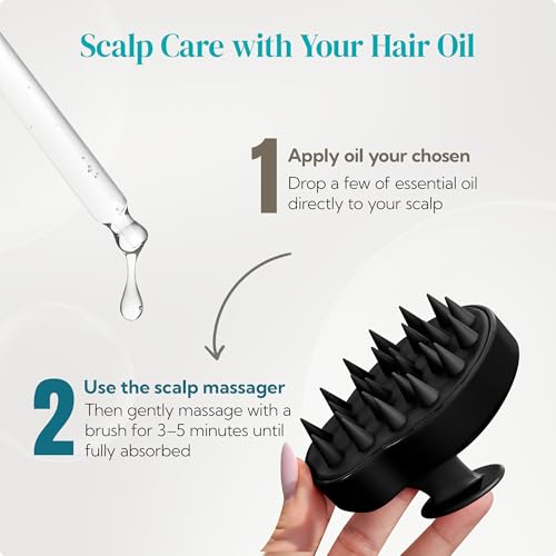2 Pack Large Scalp Massager Scrubber Shampoo Brush for Hair Growth (Purple & Black)