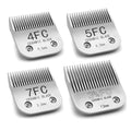 3FC/4FC/5FC/7FC Silver Detachable Clipper Ceramic Blades, Dog Grooming Clipper Replacement Blades Compatible with KM Series Clippers, Most A5, Size-3FC/4FC/5FC/7FC, Cut Length 3.2mm to 13mm, 4 Packs