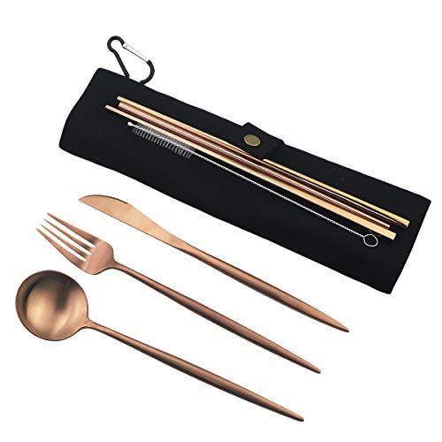 Luxury Rose Gold Matte Portable 18 (Black Pouch / Rose Gold)