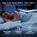 Temperature Regulating Comforter (Snow Ivory With Navy Trim / Ultimate Twin (60"x80"))