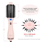 One Step Hair Dryer Brush and Styler Volumizer (Pink / 2.3" Oval Barrel)