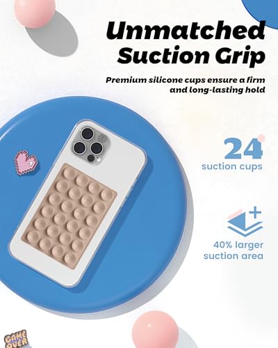 Magnetic Suction Phone Mount Trendy Stocking Stuffers for Men Women Dad Mom Adults (Milk Tea)