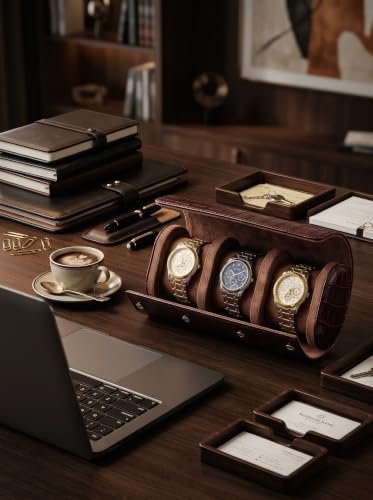 3 Watch Travel Case (Burgundy / 3 Slot)