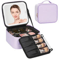 Travel Makeup Bag with LED Mirror for Girls (Purple / 1-Small)