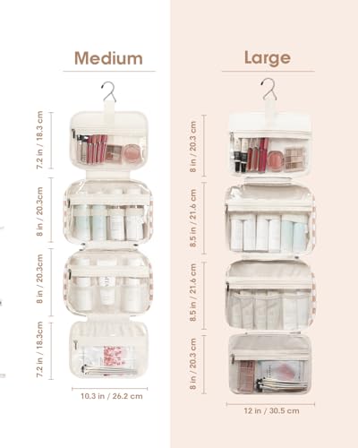 Hanging Toiletry Bag for Women (B-Light Checkerboard / Medium)