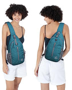 Crossbody Sling Backpack Sling Bag Travel Hiking Daypack (Peacock Blue(other Style) / Small)