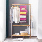 Hanging Closet Organizer and Storage (4-SHELF / Light Pink)