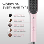 Hair Straightener Brush (Pink)