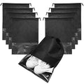 8PCS Travel Shoe Bags with Rope for Men and Women Large Shoes Pouch Organizers (Black)