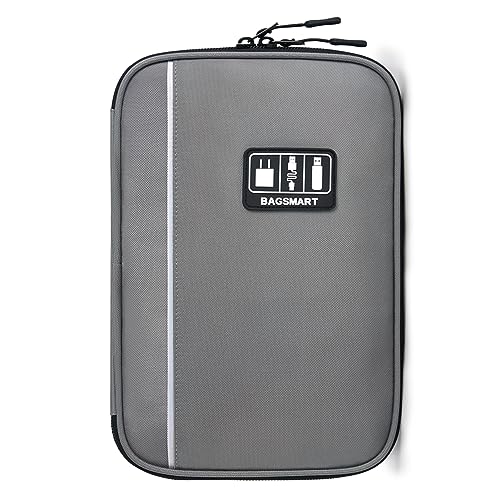 Large Electronics Organizer Travel Case for Tech Accessories (Grey)