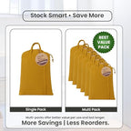 LFH Home Cotton Rich Canvas Large Laundry Bag with Handle (28”x40” / Yellow)