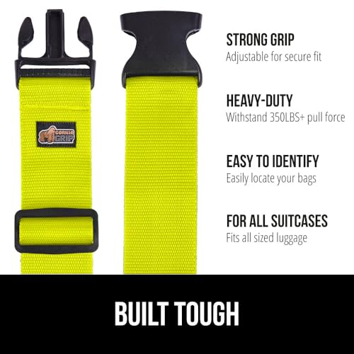 Heavy Duty Luggage Straps for Suitcase (Yellow)