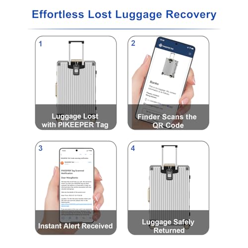 4 Pk Smart QR Code Luggage Tags (Black)