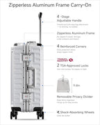 3 Piece Zipperless Luggage Set (Silver Ivory / 3 Piece Set (20/24/28))