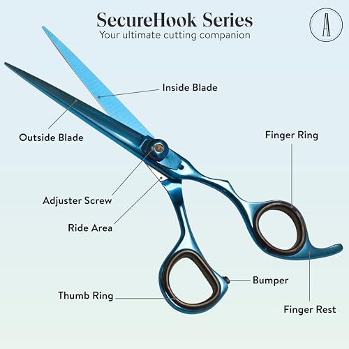 Professional Hair Cutting And Thinning Scissors (Blue / SecureHook Series)