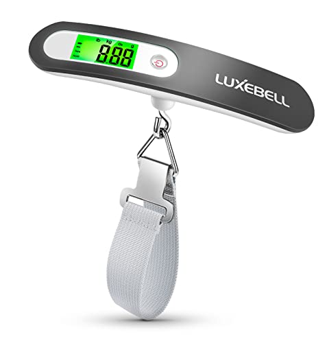 Digital Luggage Scale Vacation Travel Essentials Accessories Gifts for Traveler Portable Suitcase Handheld Weight Scale 110 lbs Hanging Baggage Travel Must Haves (Grey)