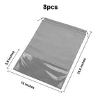 8PCS Travel Shoe Bags with Rope for Men and Women Large Shoes Pouch Organizers (Gray)