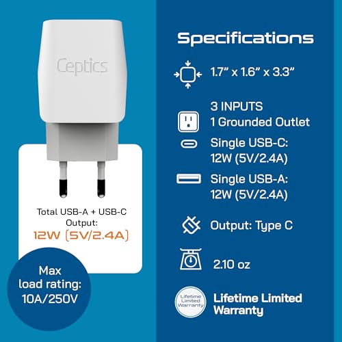 European Plug Adapters Combo (paper white)
