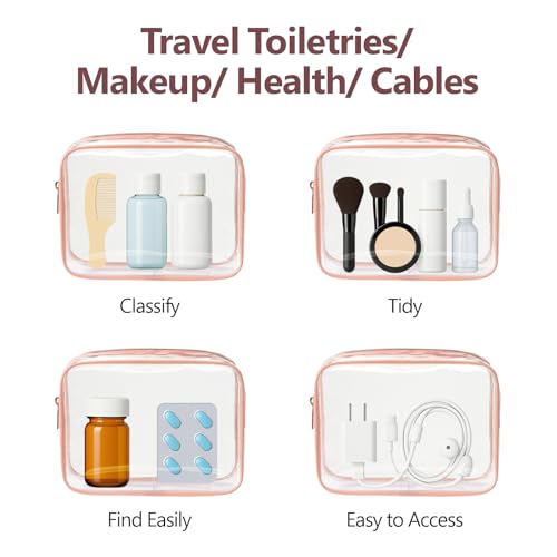 TSA Approved Toiletry Bag (4 Rose Pink / Pure TSA Series (4 Medium))