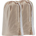 2 Pack XL Nylon Laundry Bag with Strap ((2 pack) Beige)