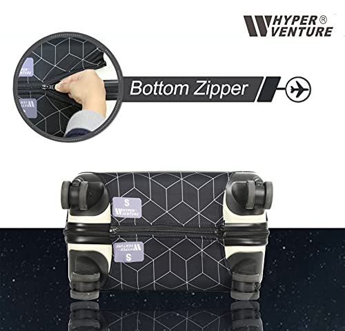 Travel Luggage Cover Suitcase Protector Fits 31 (Black Maze / XL)