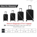 Travel Luggage Cover Suitcase Protector Fits 27 (Black / L)