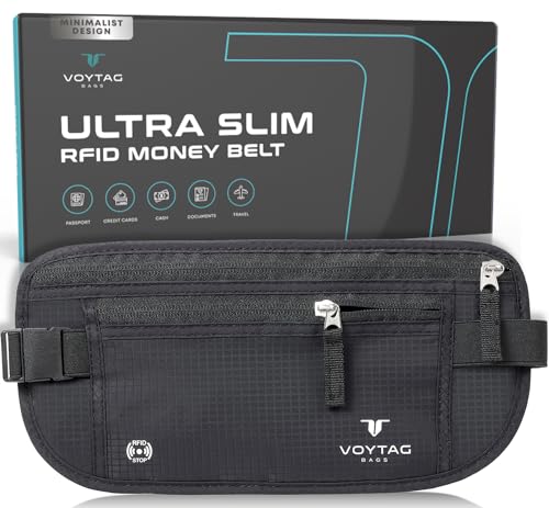 Travel Money Belt & Passport Holder (Black)