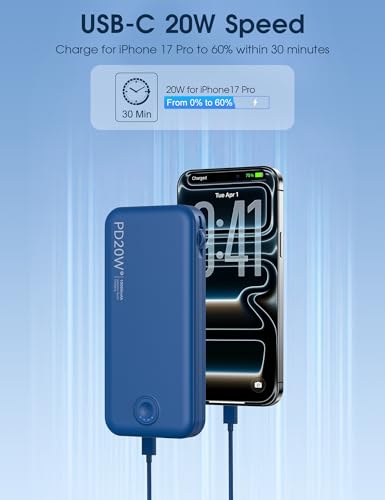 Portable Charger 10000mAh Fast Charging w (Navy)