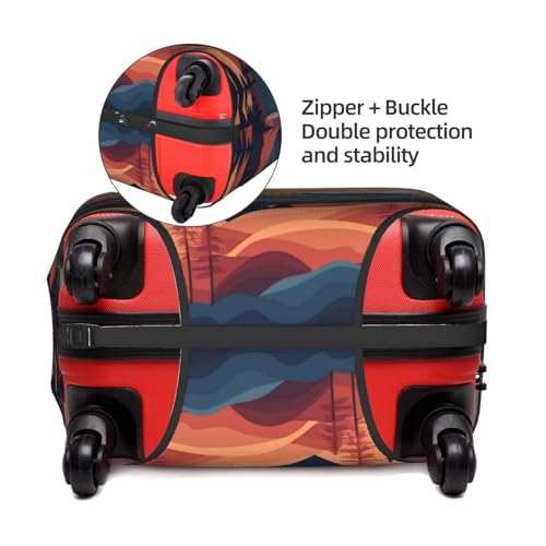 Sunset Mountain Scenery Luggage Cover Washable Suitcase Protector (X Large / Italy Sunset Mountain Scenery)