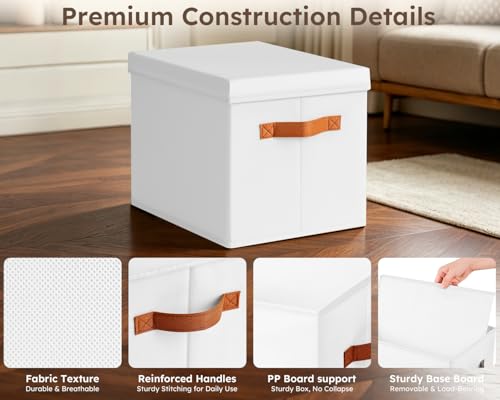 Storage Bins with Lids (White / L(6-Pack))