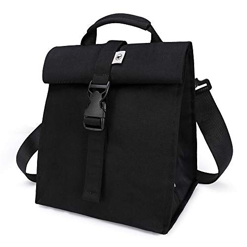 Insulated Lunch Bag Rolltop Lunch Box (Black)