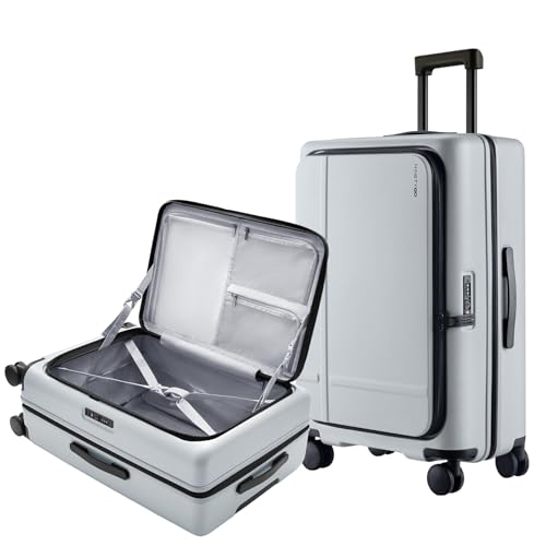 Medium Checked Luggage Flat Top Opening (06-Charcoal Coconut Milk / Checked 25-Inch (Top Opening, 72L))