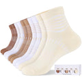 Ankle Compression Socks Women Men Plantar Fasciitis Relief 5 Pairs (Medium / Melard Brown Mix(5 Pairs))