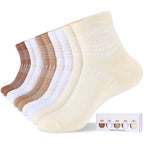 Ankle Compression Socks Women Men Plantar Fasciitis Relief 5 Pairs (Medium / Melard Brown Mix(5 Pairs))