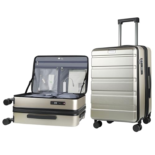 20 Inch Airline Approved Carry On Luggage (Champagne)