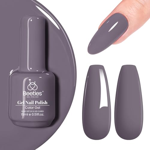 Beetles Purple Grey Gel Nail Polish (N - Creme Grey | Grayish Purple)