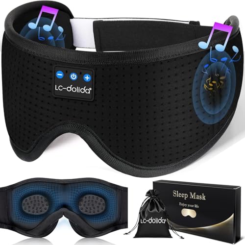 Sleep Mask with Bluetooth Headphones (Elegant Black)