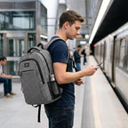 Grey 17 Inch TSA Friendly Travel Laptop Backpack for Women and Men (17 Inch / Light Gray)