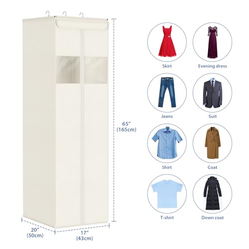 Long Garment Bags for Gowns Dress Bags for Gowns 65 in (Beige / 65"-2 Pack)