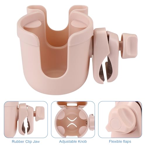 Stroller Cup Holder with Phone Holder (All Crystal Pink)
