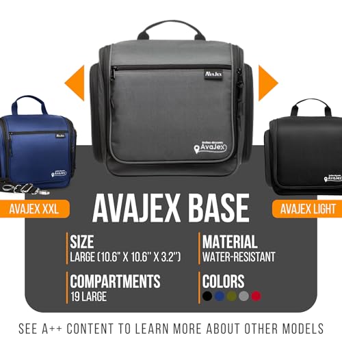 Travel Toiletry Bag for Men and Women (L Grey)