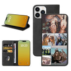 Custom Wallet Phone Case for iPhone 15 Pro Max (iPhone 15 Pro Max / Black-C)