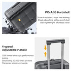26 Inch Large Checked Luggage Hardside Suitcases Top Open Charcoal Grey (26 Inch / Charcoal Grey)