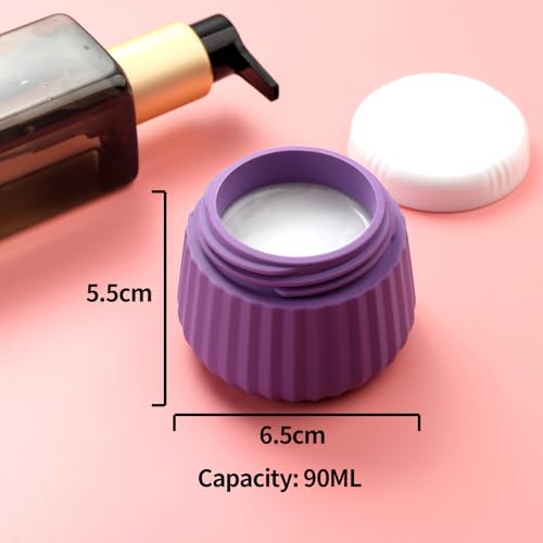 Travel Bottles 8 Pack (Bottle 3oz Jars 3oz / Violet)