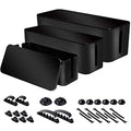 3 Pack Cable Organizer Box (Black)