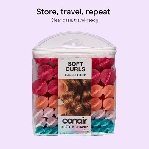 Hair Rollers for Heatless Curls Overnight (1 Count (Pack of 48) / Assorted)