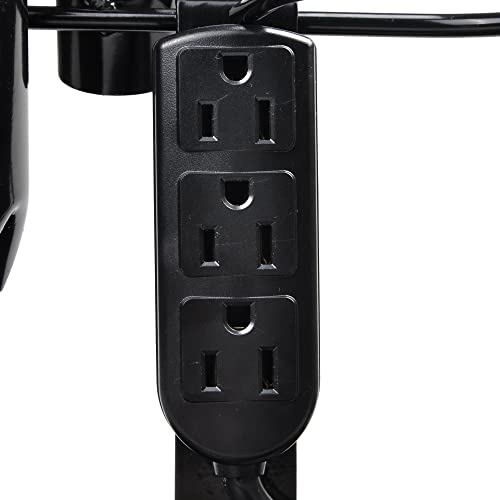 BYOOTIQUE 5 Hole Tabletop Blow Dryer Hair Iron Holder with 3 Outlets Salon (1 Count (Pack of 1))