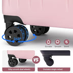 Carry On Luggage Sets 3 Piece 20 Inch Suitcase Set with Duffel Bag (Pink / 3Pcs Set(DB/TB/20))